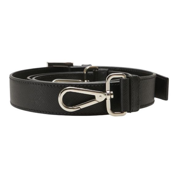 Prada Logo Black Saffiano Leather Women Prada - Picture 1 of 5